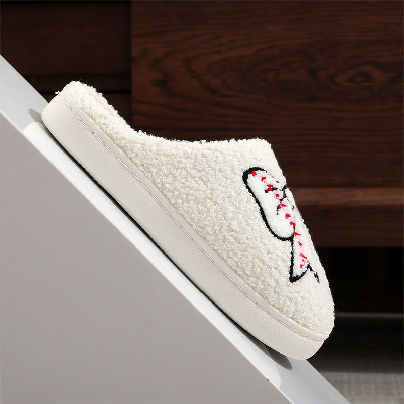 Hausschuhe mit Fischgrätenmuster und Schleife in Übergröße - image 5