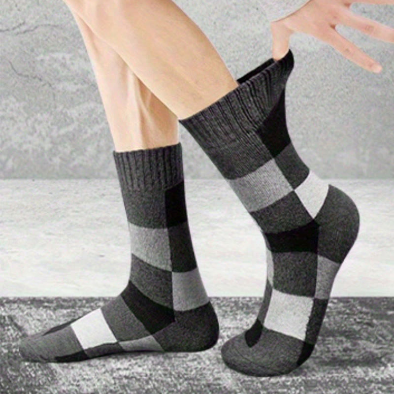 Warme karierte Viertelsocken in Übergröße (3 Paar) - image 2