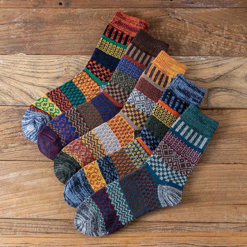 Retro-Viertel-Socken mit Doppelnadel in Übergröße (5 Paar) - image 3