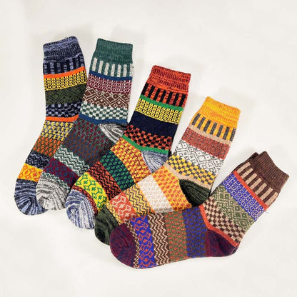 Retro-Viertel-Socken mit Doppelnadel in Übergröße (5 Paar) - Mehrfarbig - EU36-43(US3-9) - image 2