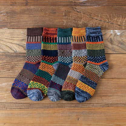 Retro-Viertel-Socken mit Doppelnadel in Übergröße (5 Paar) - image 4