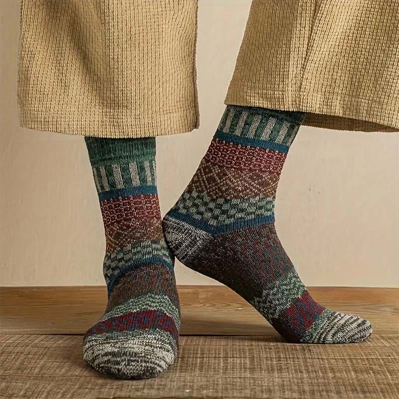 Retro-Viertel-Socken mit Doppelnadel in Übergröße (5 Paar) - image 1
