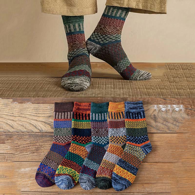 Retro-Viertel-Socken mit Doppelnadel in Übergröße (5 Paar) - image 0