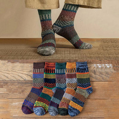 Retro-Viertel-Socken mit Doppelnadel in Übergröße (5 Paar) - image 0