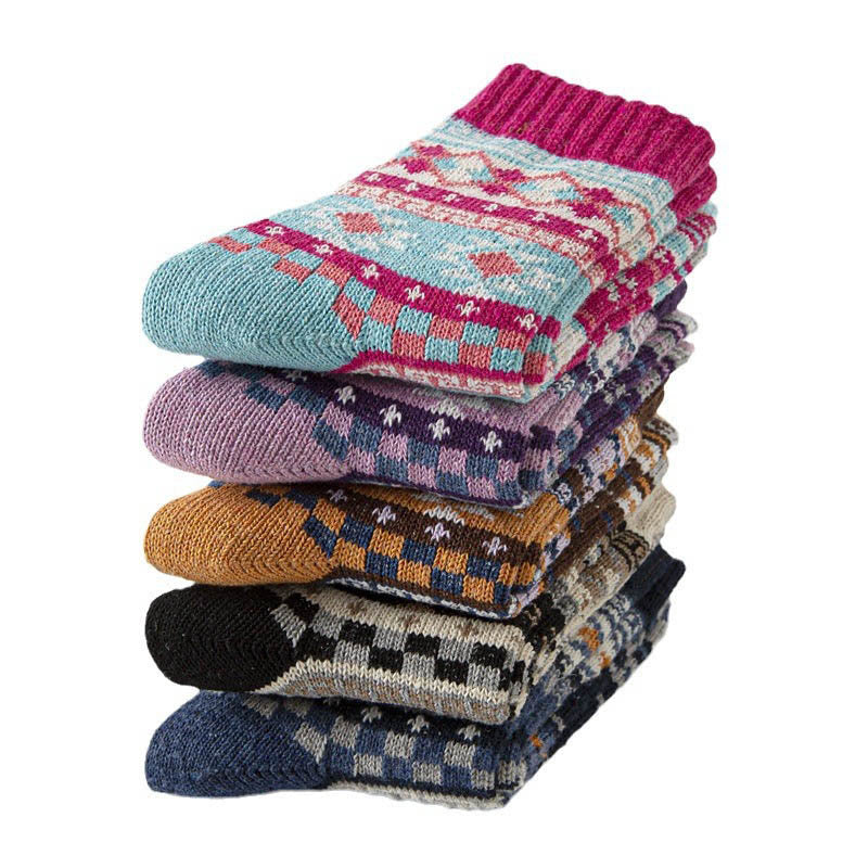 Dicke Viertelsocken im Ethno-Stil (5 Paar) - image 10