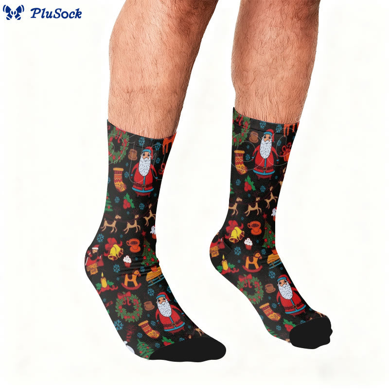 Weihnachtsmann-Elch-Viertel-Socken in Übergröße - image 2