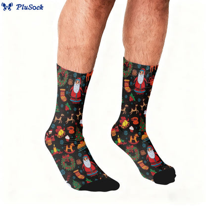 Weihnachtsmann-Elch-Viertel-Socken in Übergröße - image 2