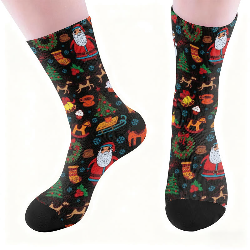 Weihnachtsmann-Elch-Viertel-Socken in Übergröße - image 1