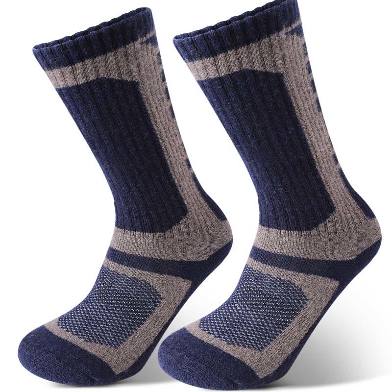 Wollsocken mit geometrischem Muster in Übergröße (3 Paar) - Khaki - EU39-45 (US6-11) - image 3