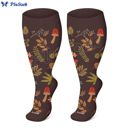 Herbst-Kompressionsstrümpfe mit Igelmotiv in Übergröße - image 2