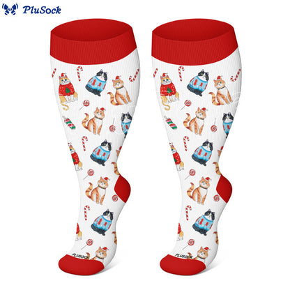 Plus Size Adored Christmas Mix Kompressionsstrümpfe - image 3