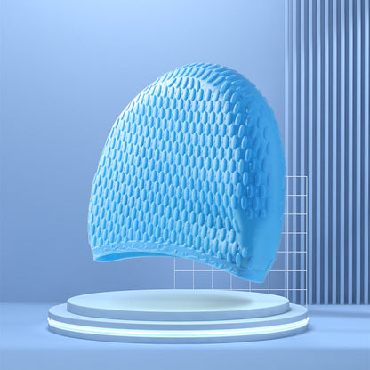 Tropfenförmige Badekappe - Blau - One Size - image 7