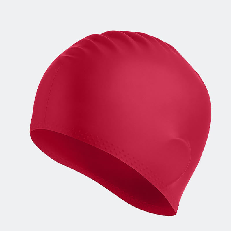 Einfarbige, rutschfeste Badekappe - Rot - One Size - image 6