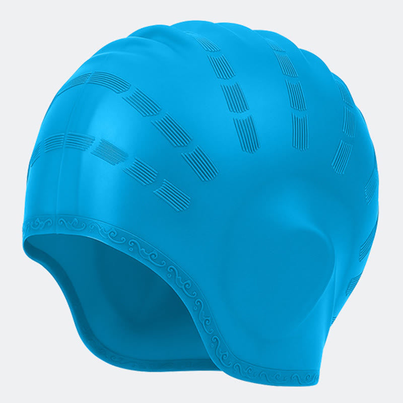 Verbreiterte dreidimensionale Badekappe - Blau - One Size - image 16
