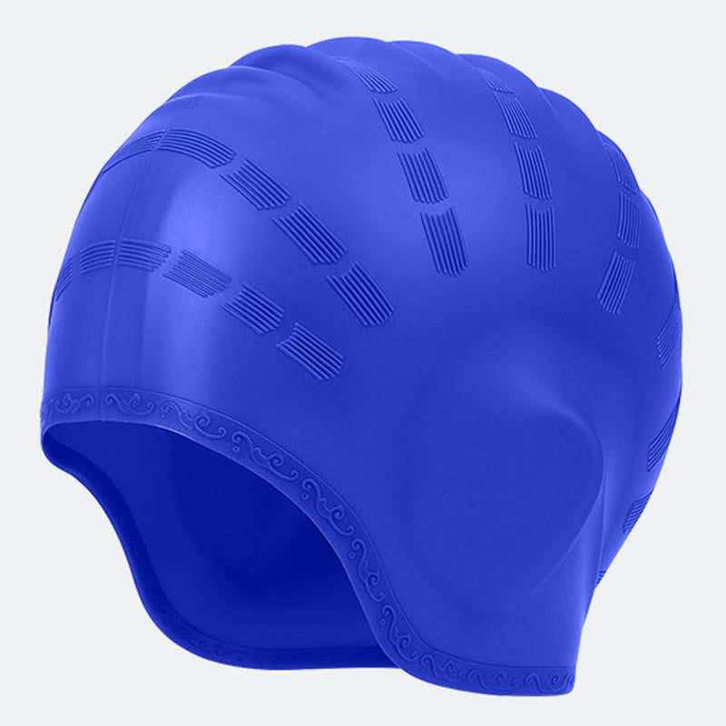 Verbreiterte dreidimensionale Badekappe - Marineblau - One Size - image 12