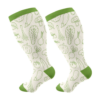Kompressionsstrümpfe der Vegetable Series in Übergröße (3 Paar) - Grün (1 Paar) - 4XL - image 7