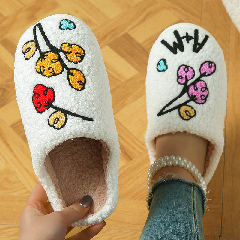 Pflaumenfarbene Bossom-Hausschuhe in Übergröße - Weiß - EU44-45 (US10-11) - image 4