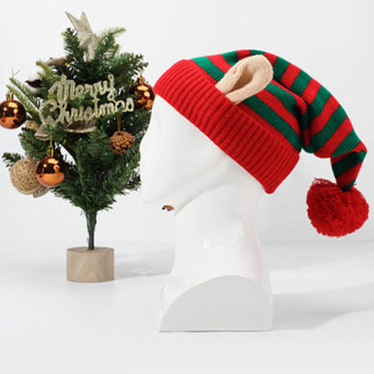 Rot-Grüne Streifen Beanie - Rot - One Size - image 4