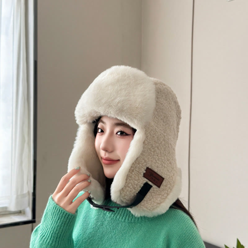 Verstellbare Winter-Trappermütze - Beige - One Size - image 5