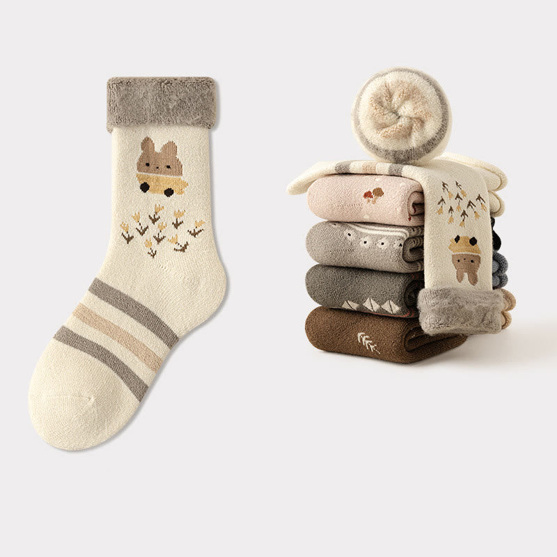 Plusock Süße Cartoon-Viertel-Socken (5 Paar) - Beige - EU36-41(US3-7.5) - image 11