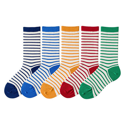 Retro-Streifen-Viertelsocken (5 Paar) - Mehrfarbig - EU36-43(US3-9) - image 10