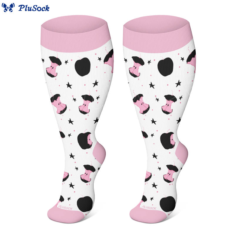 Plusock Kompressionsstrümpfe mit Rosa Schleifen in Übergröße (3 Paar) - image 2