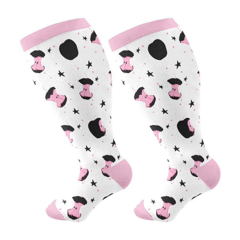 Plusock Kompressionsstrümpfe mit Rosa Schleifen in Übergröße (3 Paar) - Weiß (1 Paar) - 4XL - image 6