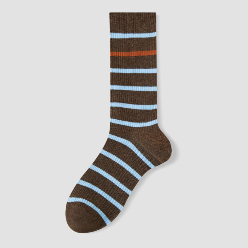 Plusock Viertelsocken in Übergröße mit Farbblock-Streifen (4 Paar) - Braun - EU36-40 (US3-7) - image 14
