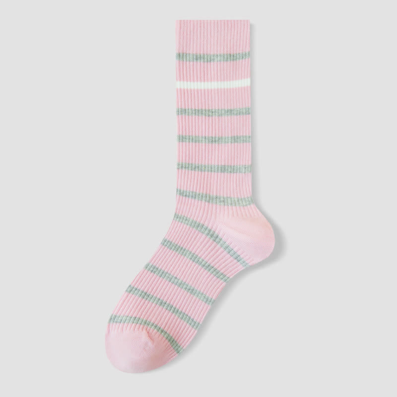 Plusock Viertelsocken in Übergröße mit Farbblock-Streifen (4 Paar) - Rosa - EU36-40 (US3-7) - image 15