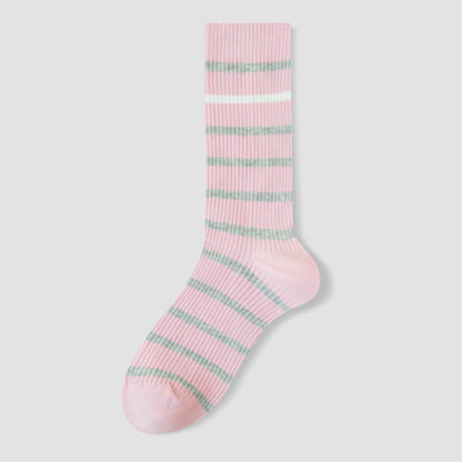 Plusock Viertelsocken in Übergröße mit Farbblock-Streifen (4 Paar) - Rosa - EU36-40 (US3-7) - image 15