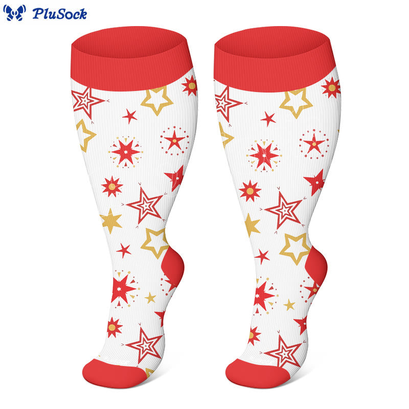 Plusock Kompressionsstrümpfe in Übergröße mit Zuckerstangenmotiv (3 Paar) - image 3