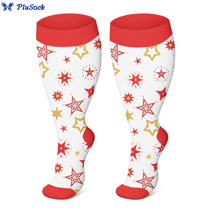 Plusock Kompressionsstrümpfe in Übergröße mit Zuckerstangenmotiv (3 Paar) - image 3
