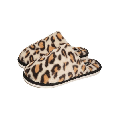 Warme Hausschuhe mit Leopardenmuster in Übergröße - Beige - EU44-45 (US10-11) - image 7
