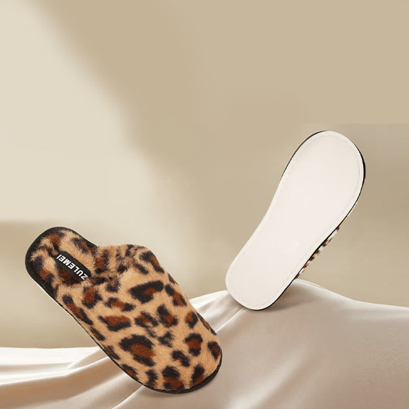 Plusock Plus Size Warme Hausschuhe mit Leopardenmuster - image 8