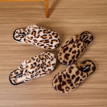 Warme Hausschuhe mit Leopardenmuster in Übergröße - image 4