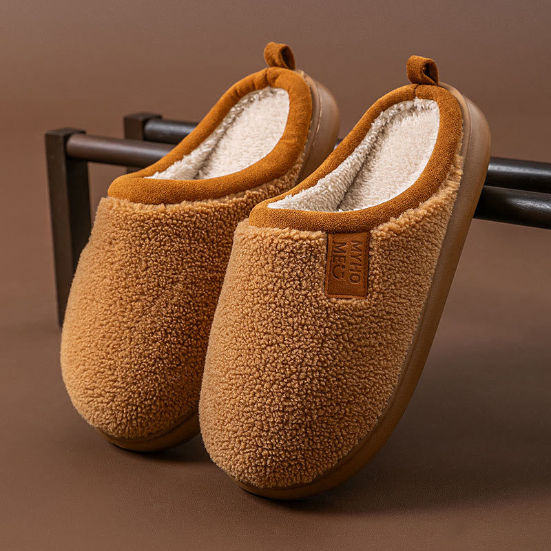 Einfache Plüschpantoffeln in Übergröße - Braun - EU44-45(US10-11) - image 14