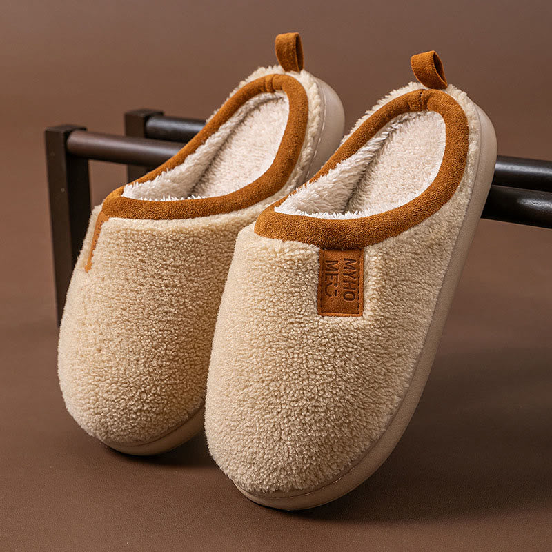 Einfache Plüschpantoffeln in Übergröße - Khaki - EU44-45(US10-11) - image 15