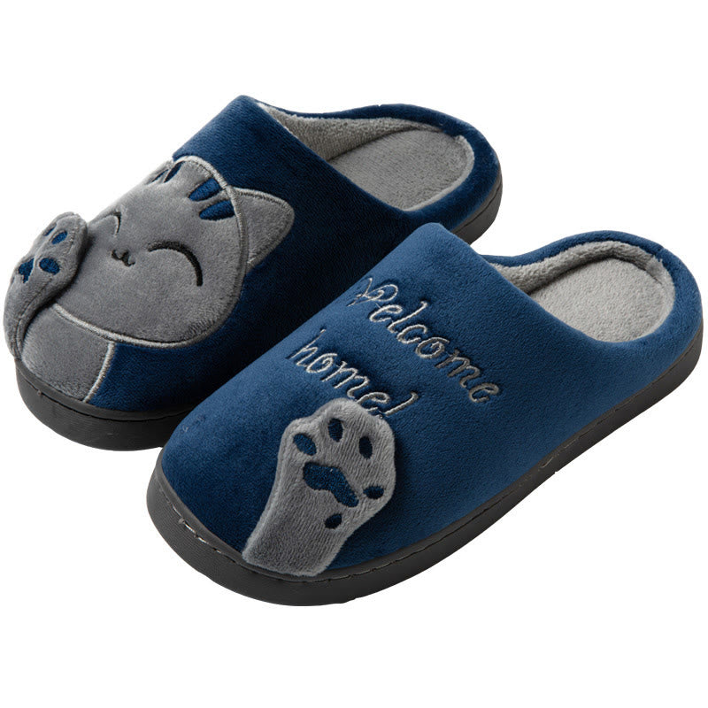 Hausschuhe mit 3D-Cartoon-Katze in Übergröße - Marineblau - EU43-44(US9-10) - image 14