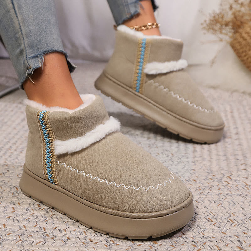 Plusock Plus Size Schnürpantoffeln im Ethno-Stil - Khaki - EU43-44(US9-10) - image 11