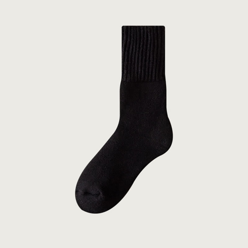 Plusock Plus Size Kuschelige Fleece-Viertelsocken (6 Paar) - Schwarz - EU39-44(US6-10) - image 10