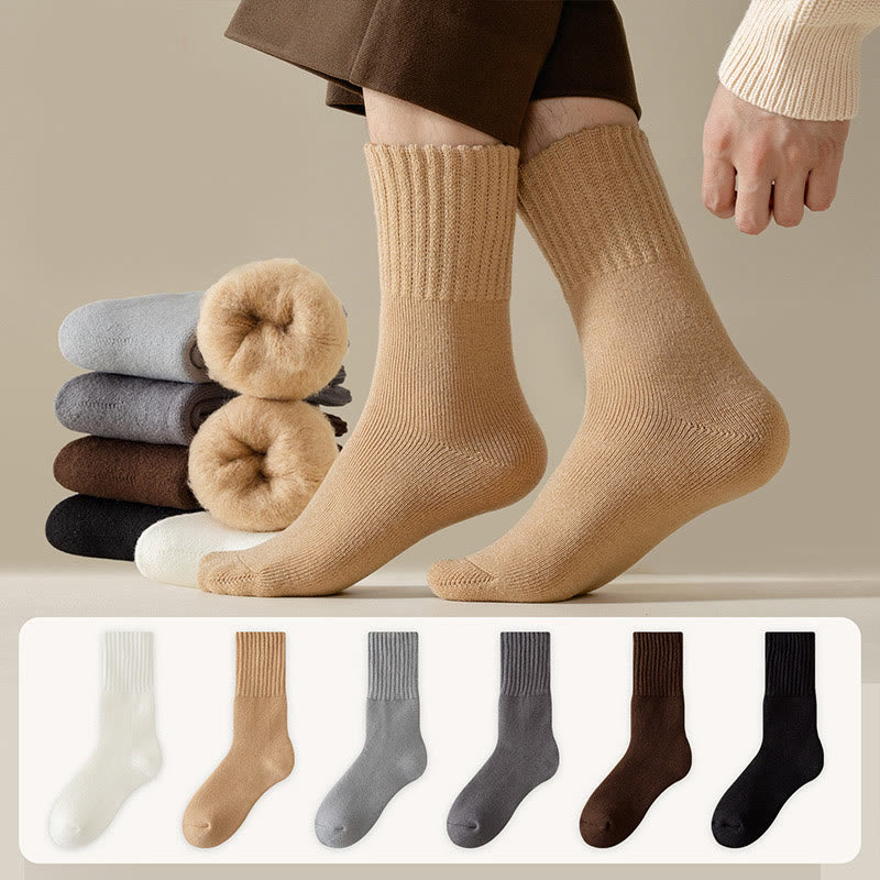 Plusock Plus Size Kuschelige Fleece-Viertelsocken (6 Paar) - Mehrfarbig - EU39-44(US6-10) - image 0