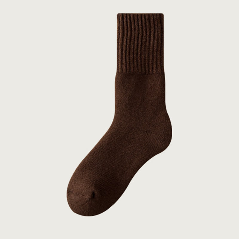 Plusock Plus Size Kuschelige Fleece-Viertelsocken (6 Paar) - Braun - EU39-44(US6-10) - image 12