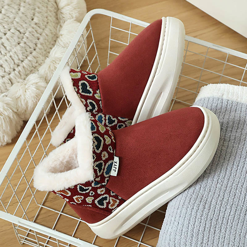 Plusock Hausschuhe in Übergröße mit Herzmuster - Wein - EU41-42(US7.5-8.5) - image 12