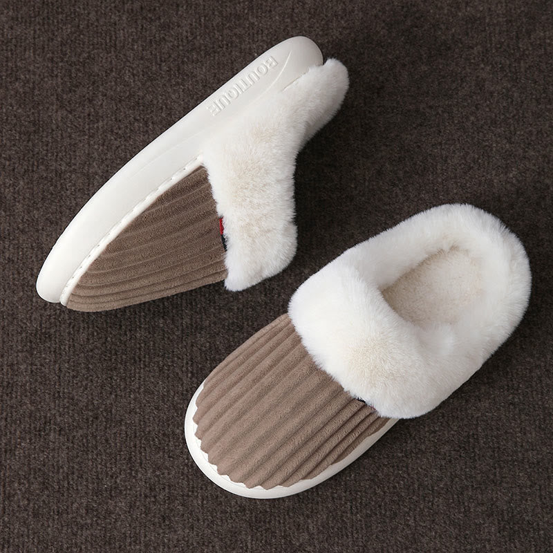 Weiße Plüschpantoffeln in Übergröße - Kaffee - EU46-47(US8-9) - image 7