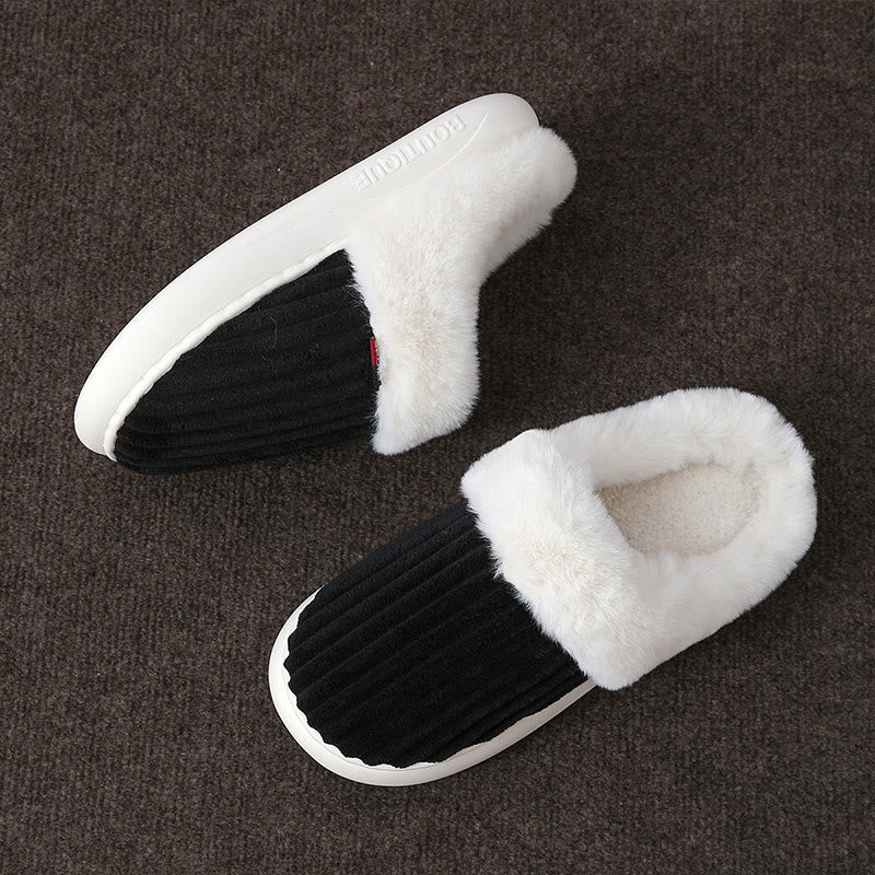 Weiße Plüschpantoffeln in Übergröße - Schwarz - EU46-47(US8-9) - image 12