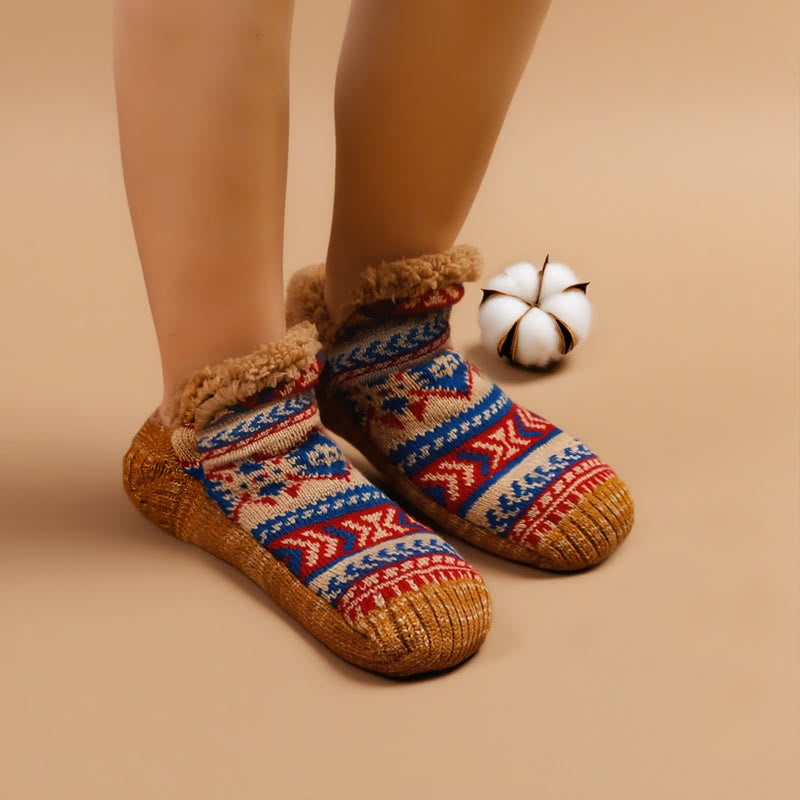 Plusock Hausschuhe in Übergröße mit Rautenmuster - image 2