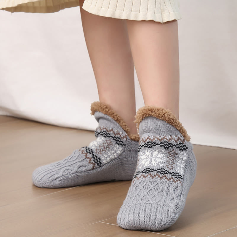 Plus Size Schneeflocken-Haussocken - image 14