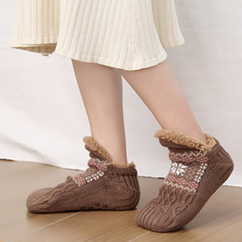 Plusock Plus Size Schneeflocken-Haussocken - image 11