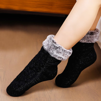 Plusock Plus Size Fleece-Socken mit Bündchen, Haussocken - image 2