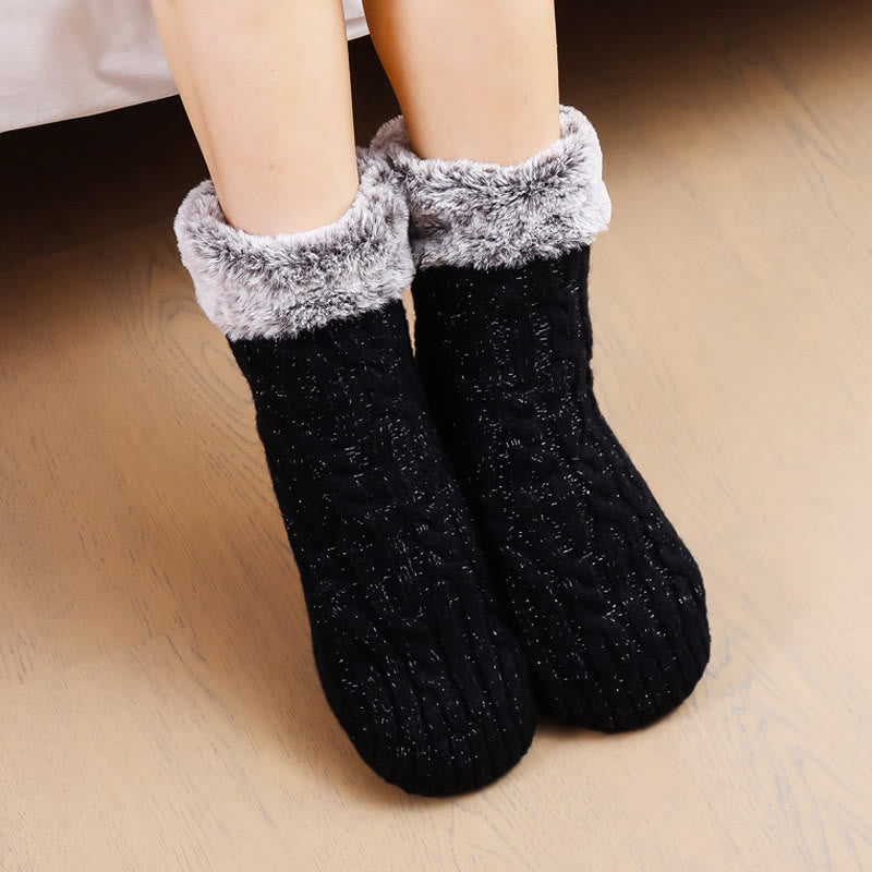 Plusock Plus Size Fleece-Socken mit Bündchen, Haussocken - image 0